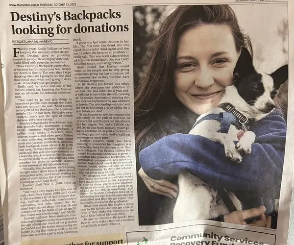 Destiny’s backpacks from Heaven